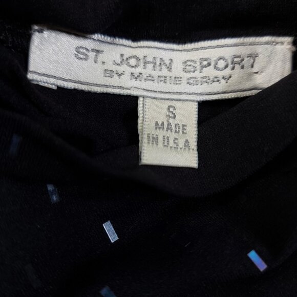St. John Sport By Marie Gray Black Glitter Mockneck size small - Picture 5 of 5